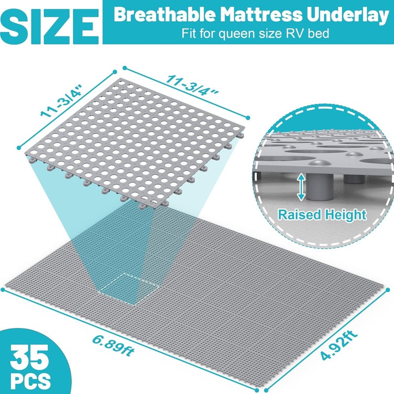 Chiligent Store Mattress Underlay, 83" x 59" Plastic Under Mattress Ventilation for Improving Air Flow and Keeping Dry, Mattress Underlay Pads for RV, Camper, Boat - Image 2